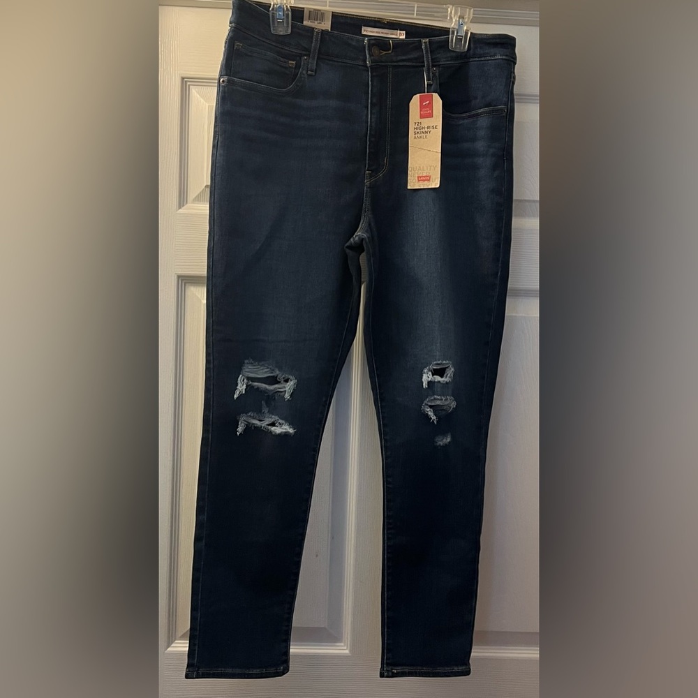 Levi's Dark Blue High-Rise Skinny Ankle Jeans